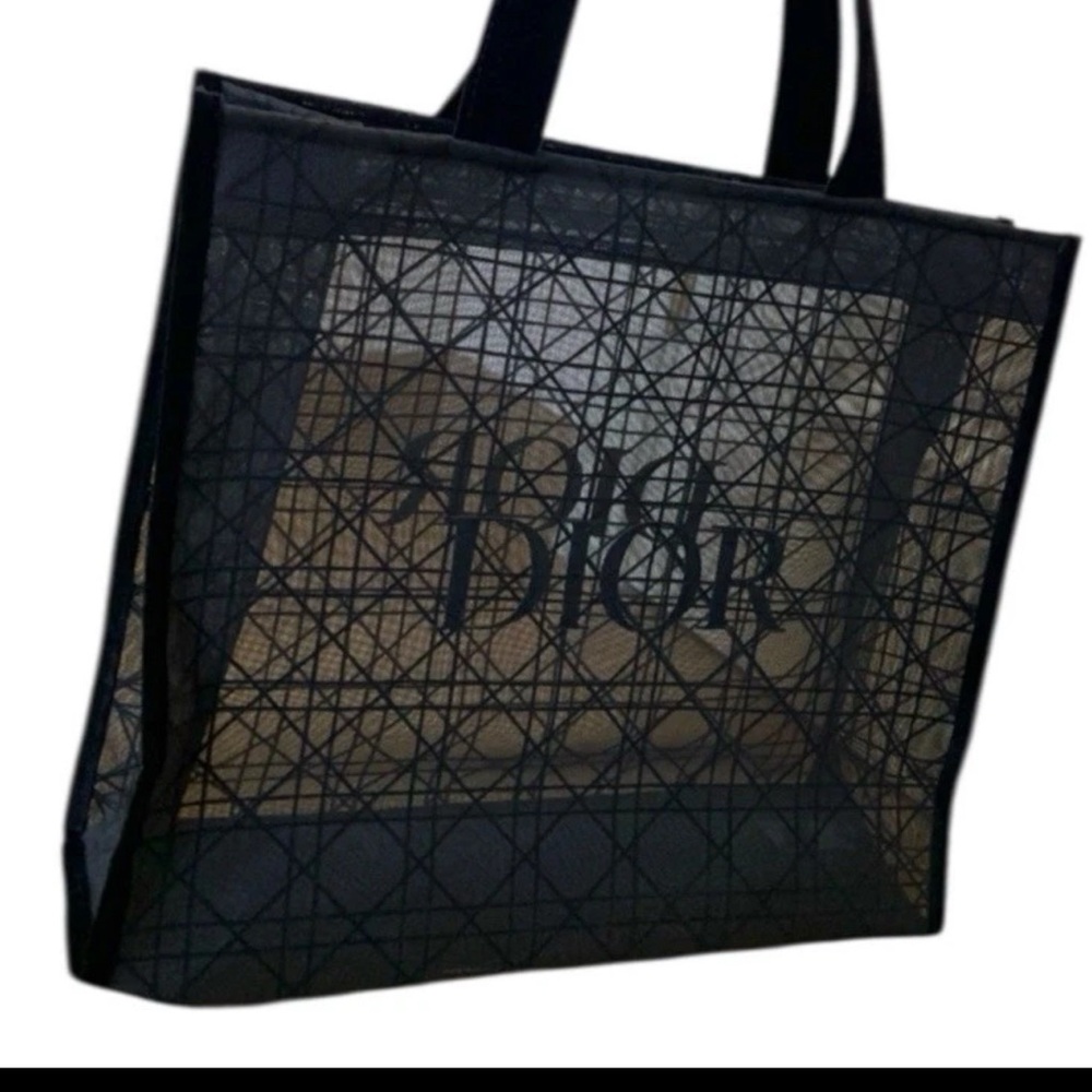 New!! Dior Black Mesh Geometric Tote(039)